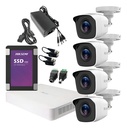 Kit CCTV HiLook by Hikvision KIT7204BM-LOW-SC, 4 cámaras 720p SSD, color NEGRO-SSD