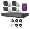 Kit Hikvision HIK5MPSLQ-MED-CC, 4 cámaras 5 MP SSD 960 GB, color NEGRO-SSD