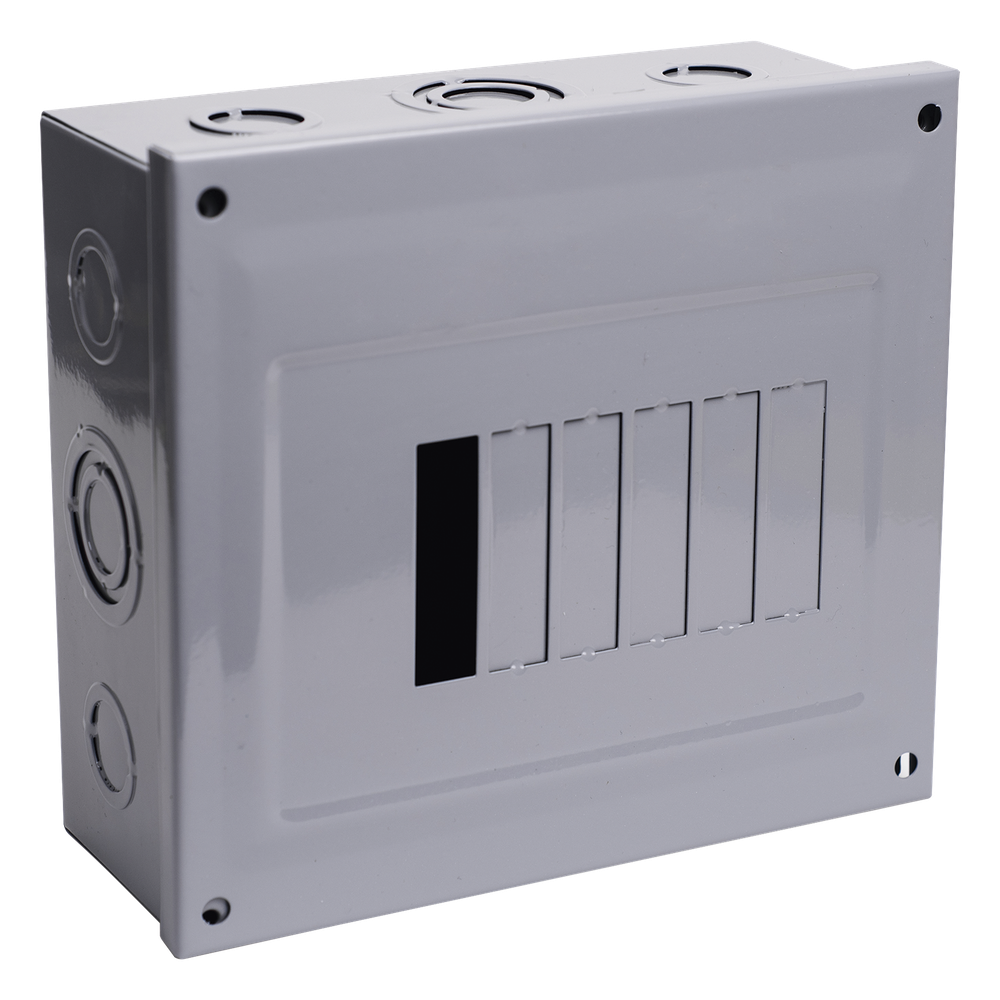 Centro de carga Chint C2Q06S, 6 polos 60 A, color gris, dimensiones 205 x 185 x 75 mm