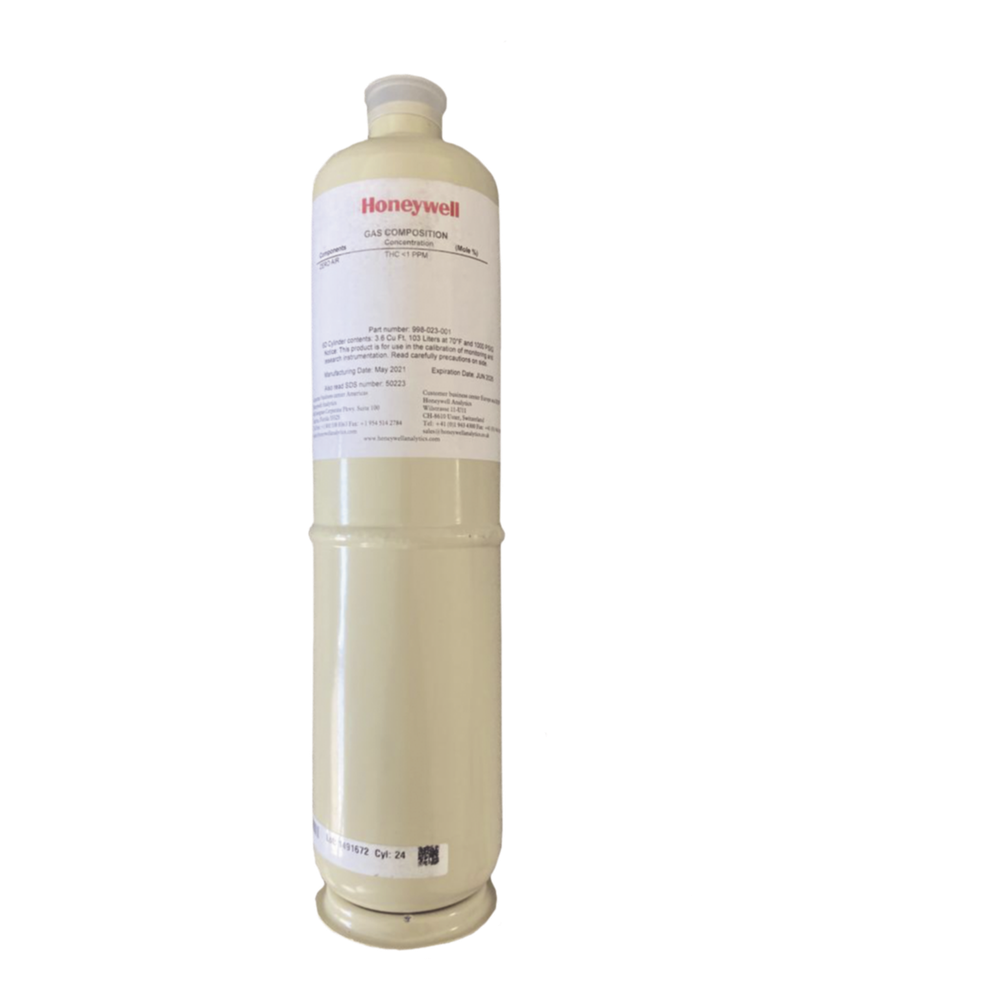 Cilindro aire cero Honeywell Analytics 998-023-001, 20.9% 103L, material acero