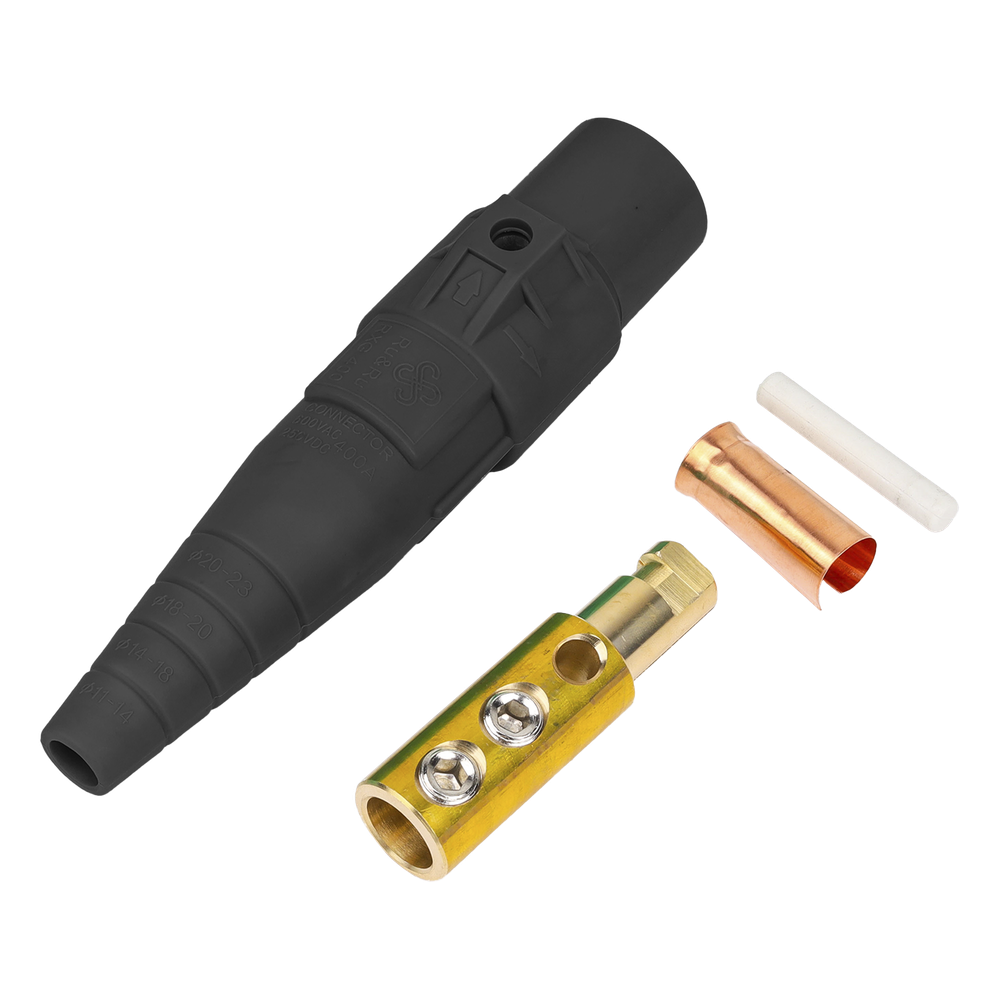 Conector Camlock macho EPCOM ProAudio EP-CAMLOCK-400A-M-BLACK, color negro, longitud total 183 mm