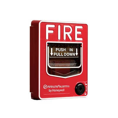 Estación manual direccionable Fire-Lite BG-12LX, doble acción, dimensiones 139 x 104 x 35 mm