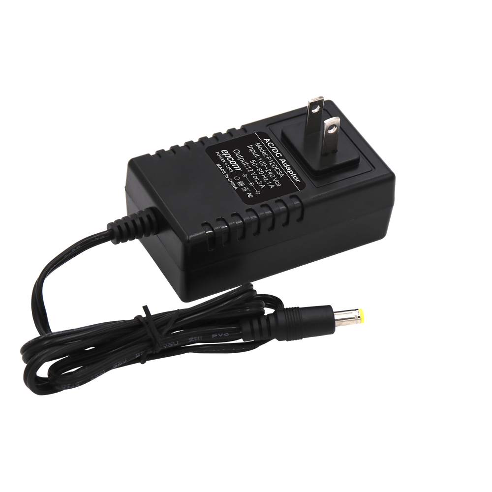 Fuente de poder EPCOM Powerline P12DC3A, dimensiones 88 x 50 x 35 mm, voltaje de salida 12 Vcc +/- 5%