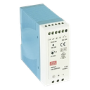 Fuente de poder riel DIN Meanwell MDR-40-12, montaje riel DIN TS-35 (7.5 / 15 mm), dimensiones 40 x 90 x 100 mm