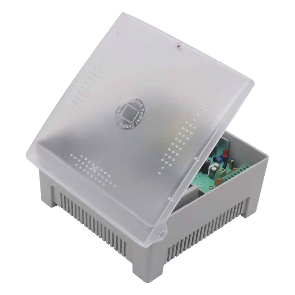 Fuente de poder EPCOM Powerline PS12DC4P, 4 salidas 12V 5A, tamaño 187 x 193 x 90 mm