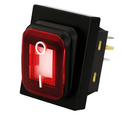 Botón de salida AccessPRO APB-03121-R, dimensiones 38 x 28 x 29,5 mm, grado de protección IP65