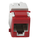 Jack de red Siemon U6A-K03NS, color rojo, ponchado T568A o T568B