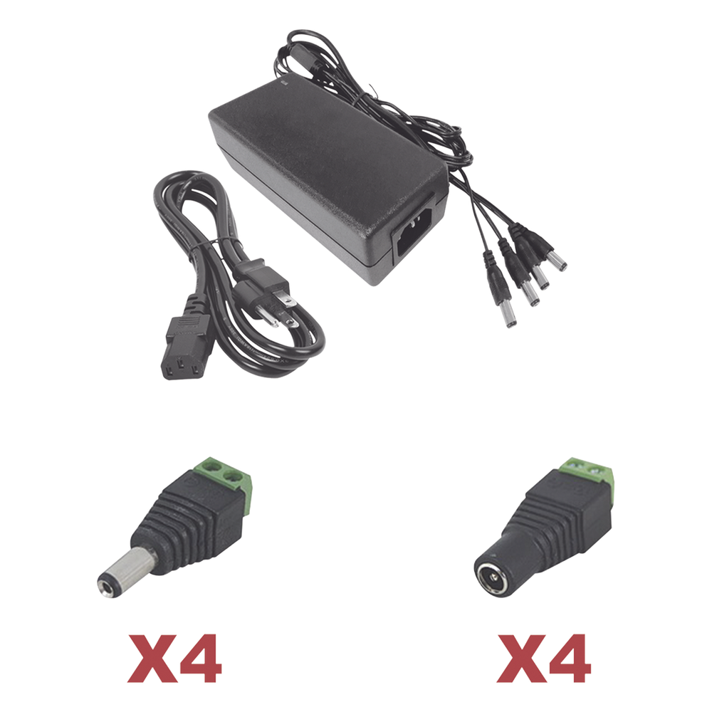Kit fuente de poder EPCOM Powerline K2PLK12DC4CH, 12 Vcc 4 salidas, indicador LED de alimentación