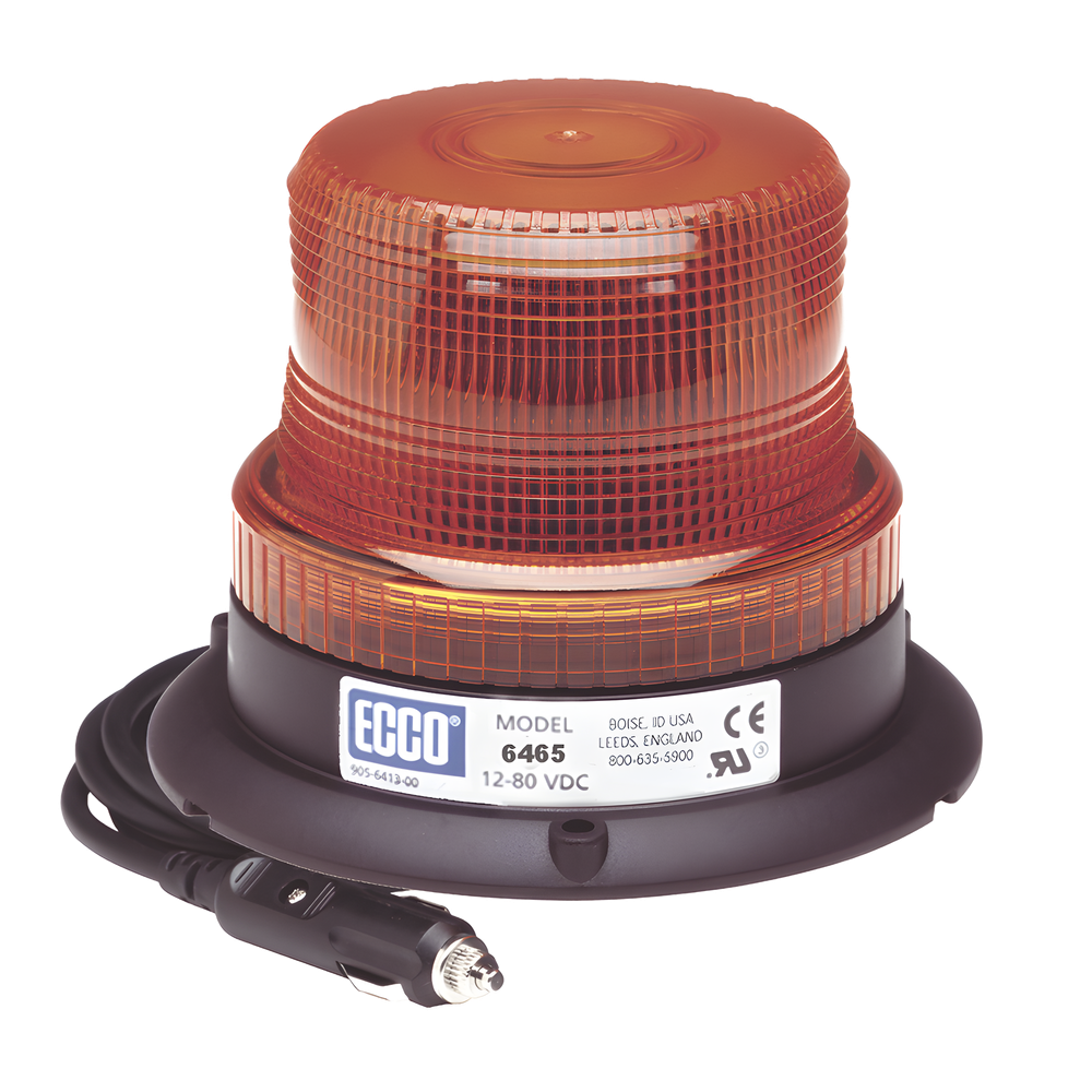 Burbuja vehicular LED ámbar Ecco X-6465AMG, montaje magnético por succión, LED 3 unidades de alta eficiencia