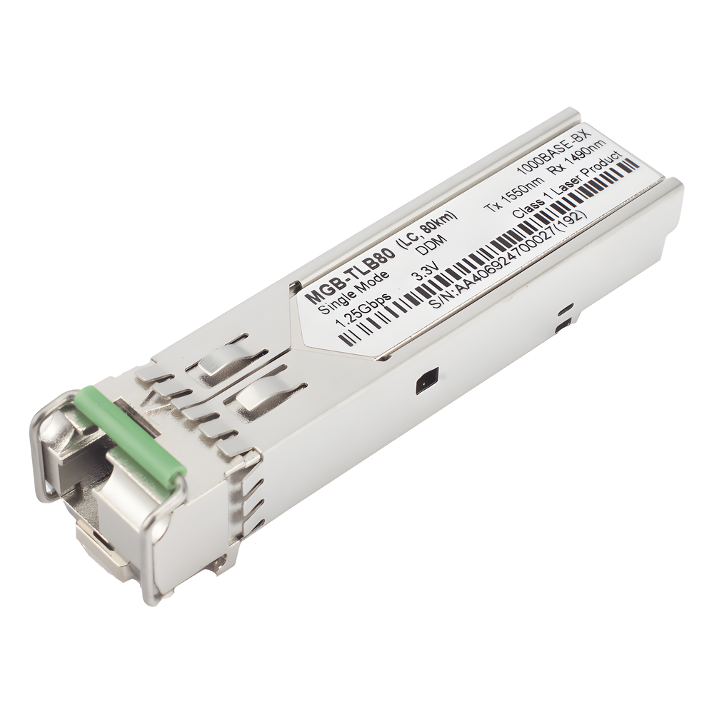 Transceptor SFP Planet MGB-TLB80, tecnología WDM bidireccional (BiDi), conector LC/UPC simplex