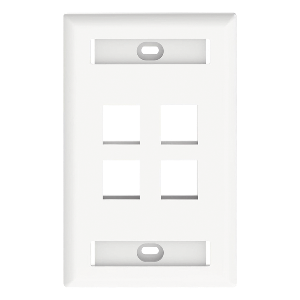 Placa de pared Panduit NK4FWHY, 4 puertos keystone, color blanco