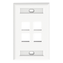 Placa de pared Panduit NK4FWHY, 4 puertos keystone, color blanco