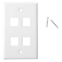 Placa de pared LinkedPro by EPCOM LP-FP-19, 4 puertos Keystone blanca, color blanco