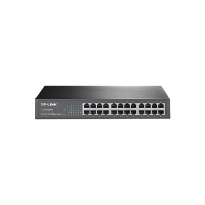 Switch TP-Link TL-SF1024D, 24 puertos 10/100 Mbps, dimensiones 294 × 180 × 44 mm