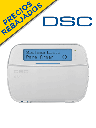 Teclado de alarma DSC HS2LCD N, LCD alfanumérico 128 zonas, dimensiones 168 x 122 x 20 mm