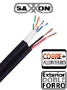 Cable UTP siamés Saxxon OUTP5ECCAEXT2E, longitud 305 m por bobina, forro interno de PVC y exterior de LDPE