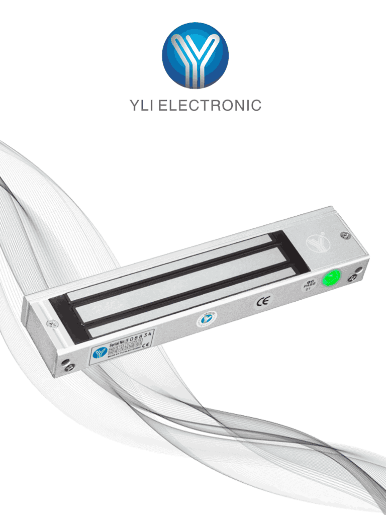 Chapa magnética YLI Electronic YM-500N(LED), 500 kg 12/24 VDC, dimensiones 265 x 73 x 41 mm