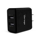 Cargador de pared USB Vorago AU-106-BK, 2 puertos 5V, color negro