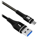 Cable USB-A a Micro USB BRobotix, 1 m negro denim, color negro