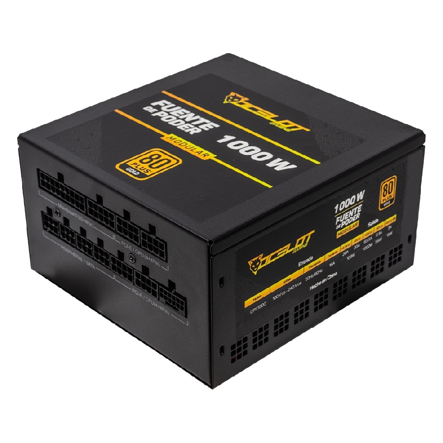 Fuente de poder ATX Ocelot Gaming OPS1000, 80 Plus Gold, color negro