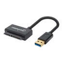 Adaptador USB 3.0 a SATA Manhattan, 2.5" 5 Gbps, color negro
