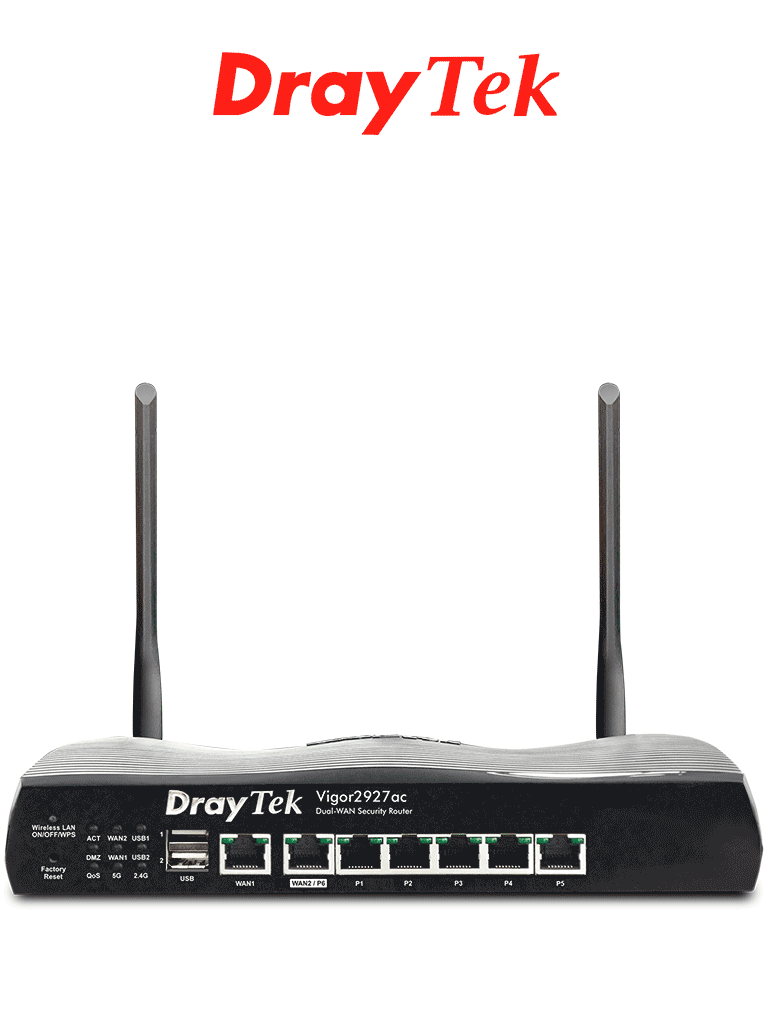 Router firewall Draytek VIGOR2927AC, multi-WAN VPN, USB 2 puertos