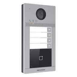Videoportero IP WIFI (IP65 + IK08) con Llamada y apertura desde APP Hik-Connect / Soporta 4 Departamentos / PoE Estandar / Interfaz WEB para configuración / 2 puertas