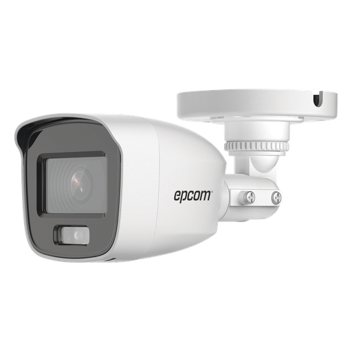 Bala TURBOHD 2 MegapÌxel (1080p) / Microfono Integrado / Imagen a color 24/7 / Lente 2.8 mm / Policarbonato / Luz Blanca 20 mts / Exterior IP66 / TVI-AHD-CVI-CVBS / dWDR