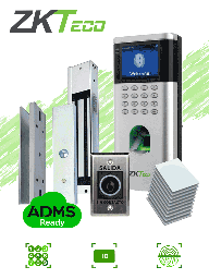 ZKTECO LF10KIT - Control de Acceso para una Puerta / 1500 Usuarios / Incluye Electro-Imán / Botón de Salida / Montaje Tipo U para Puerta de Metal, Madera y Cristal con marco / 10 Tarjetas RFID 125 Khz / #Accesozk