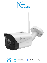 NGTECO NGC401 - Cámara IP Bullet WiFi / Resolución 1080P / Iluminación: 0.1Lux / Compresión de vídeo H.264 / Distancia IR 15 metros / Almacenamiento local y en la nube / Audio bidireccional