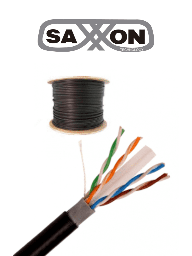 SAXXON OUTPCAT6CCAEXT- Cable UTP CCA de 305M/ Categoria 6/ Exterior/ Doble forro/ Color negro
