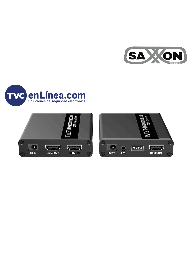 SAXXON LKV223 - Kit extensor de video HDMI/ Resolucion 1080P/ 60 Hz/ Hasta 70 metros con Cat6/ 6A/ 7 Cero latencia/ Loop HDMI/ Soporta HDR/ Infra rojo de 2 vías/ Salida de audio/
