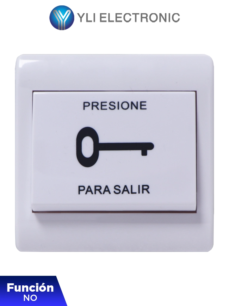 YLI PBK812 - Botón de Apertura de Plástico para Controles de Acceso / Función Normalmente Abierto / Compatible con caja MBB8008P