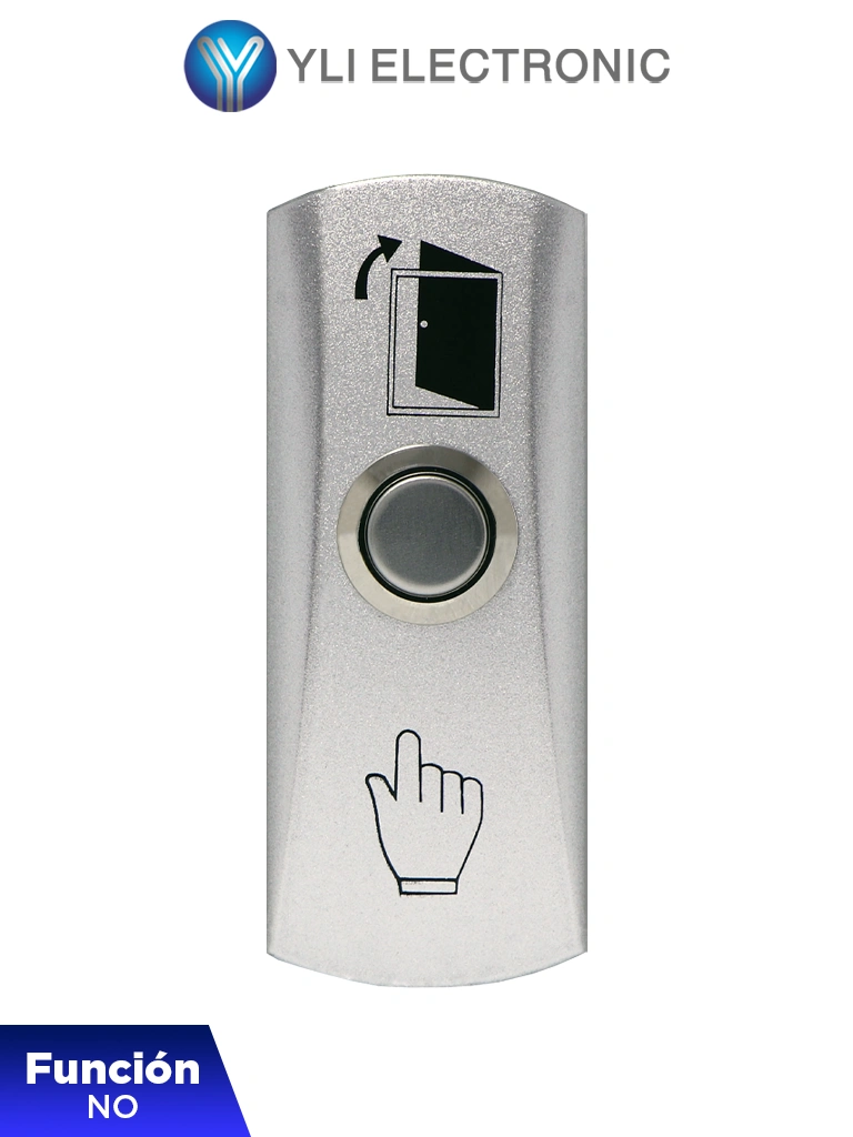 YLI PBK815 - Botón liberador de puerta de aluminio con caja integrada para fácil instalación / Función NO