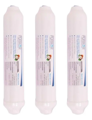 Paquete De 3 Cartuchos En Linea Carbón Activado Coco