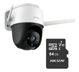 Imou Cámara IP PT Wifi 4Mp S42FN-PLUS-64 Con MicroSD 64gb y Letrero disuasivo Full Color  Audio 2 Vías 30M de Visión Nocturna 3.6mm Sirena y Luz Blanca H.265 Detección de Humanos S42FN Onvif