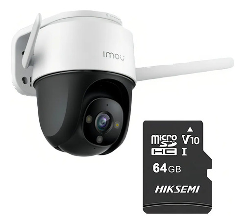 Imou Cámara IP PT Wifi 4Mp S42FN-PLUS-64 Con MicroSD 64gb y Letrero disuasivo Full Color  Audio 2 Vías 30M de Visión Nocturna 3.6mm Sirena y Luz Blanca H.265 Detección de Humanos S42FN Onvif