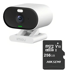 Imou Cámara IP WIFI 2MP C22FN-PLUS-256 Con MicroSD 256gb y Letrero disuasivo 2.8 mm IR 20m IP67 H.265 audio bidireccional C22FN detección de humanos