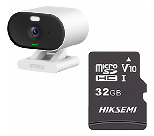 Imou Cámara IP WIFI 2MP C22FN-PLUS-32 Con MicroSD 32gb y Letrero disuasivo 2.8 mm IR 20m IP67 H.265 audio bidireccional C22FN detección de humanos