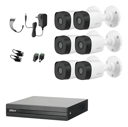 Dahua DHT0250019 Kit de vigilancia Modelo B1A11-PLUS-8 6 Canales 1 Mp 2.8mm/ 93 Grados de Apertura Dvr 6 Ch B1A11 Búsqueda de Humanos y Vehículos