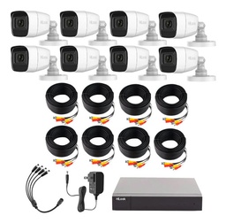 Hilook HL1080PS Kit de Camaras de Seguridad Exterior HLPS-PLUS8 Video Vigilancia TurboHD 1080p CCTV 8 Cámaras Bala con Micrófono Integrado