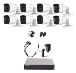 Hilook HL1080PS Kit de Camaras de Seguridad Exterior HLPS-PLUS8-SC Video Vigilancia TurboHD 1080p CCTV 8 Cámaras Bala con Micrófono Integrado