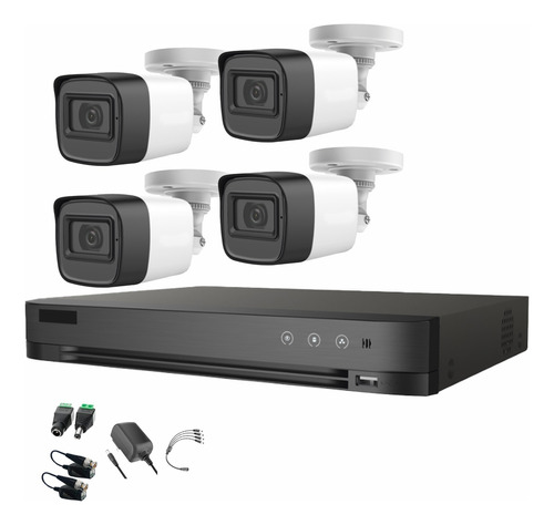 HIKVISION HIK5MPSLQ-KIT(B) Kit 4 Cámaras de videovigilancia Exterior HIK5MPSLQ-KIT(B)4CSC Microfono incorpoado Alta Calidad Circuito Cerrado CCTV HIK5MPSLQ-KIT(B) Facil Instalación