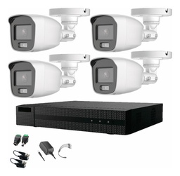 EPCOM B8-KIT-CV/A Kit 4 Cámaras de seguridad B8-KIT-CV/A-4CSC CCTV Exterior ColorVu Alta definición  Metálicas Videovigilancia B8-KIT-CV/A Micrófono integrado