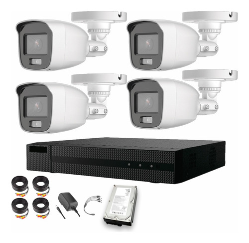 EPCOM B8-KIT-CV/A Kit 4 Cámaras de seguridad B8-KIT-CV/A-4CCC500 CCTV Exterior ColorVu Alta definición  Metálicas Videovigilancia B8-KIT-CV/A Micrófono integrado