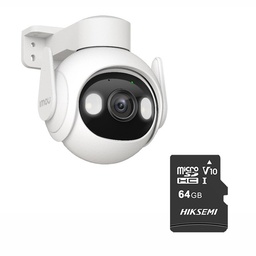 IMOU Cámara Cruiser IP WiFi 2mp CV-1686-PLUS-64 5 Mp Con MicroSD 64GB Y Letrero disuasivo Sirena Integrada Led de Alta Potencia Microfono Integrado Audio Bidereccional Detección de Humanos IR 30M IP66 CV-1686 Disuasión activa