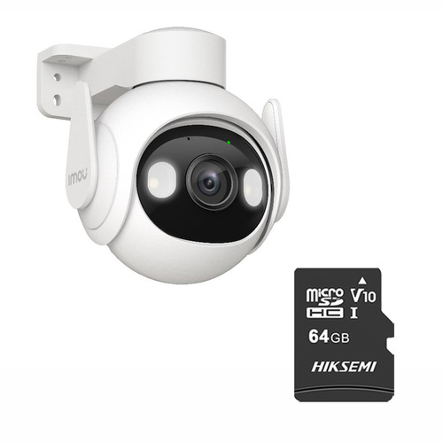 IMOU Cámara Cruiser IP WiFi 2mp CV-1686-PLUS-64 5 Mp Con MicroSD 64GB Y Letrero disuasivo Sirena Integrada Led de Alta Potencia Microfono Integrado Audio Bidereccional Detección de Humanos IR 30M IP66 CV-1686 Disuasión activa