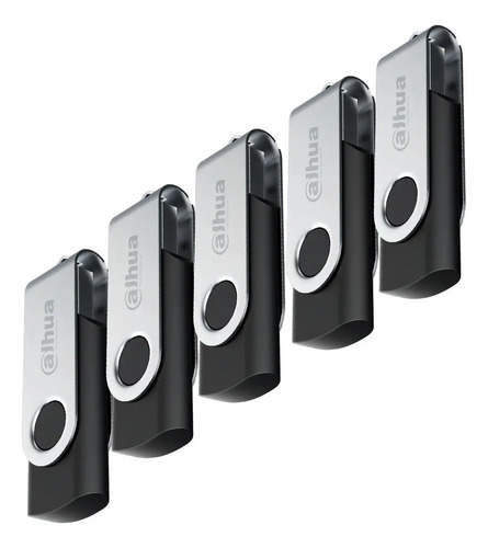 Kit de 5 USB Flash Drive 32GB Negra con Diseño rotativo metálico USB-U116-20-32GB