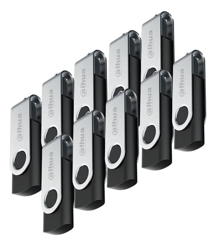 Kit de 10 USB Flash Drive 32GB Negra con Diseño rotativo metálico USB-U116-20-32GB