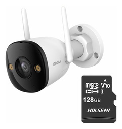 IMOU Cámara de seguridad IP Bullet Wifi 3 Mp IPC-S3EN-3M0WE-PLUS-128 Full Color IMOU Sense Visión Nocturna Inteligente Con MicroSD 128gb Audio Dos Vías Disuasión Activa 30 Mts IR Protección Exterior IP67 Máxima seguridad 3M0WE Detección de Humanos y vehículos